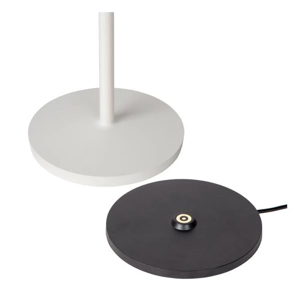 Lucide JUSTINE - Lampe de table Rechargeable Intérieur/Extérieur - Batterie/Piles - LED Dim. - 1x2W 2700K - IP54 - Avec station de charge sans fil - Blanc - détail 2